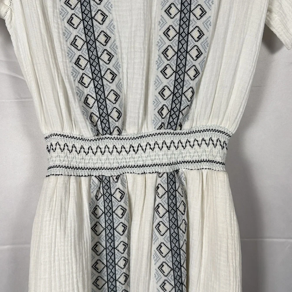 Faherty Catrina Maxi Dress NWT Organic Cotton Gauze Summer Embroidered Boho XS - Picture 5 of 15